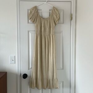 Cute Puff Sleeve Midi Dress
